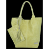 GEANȚĂ DIN PIELE shopper bag Vittoria Gotti verde de limetă B15